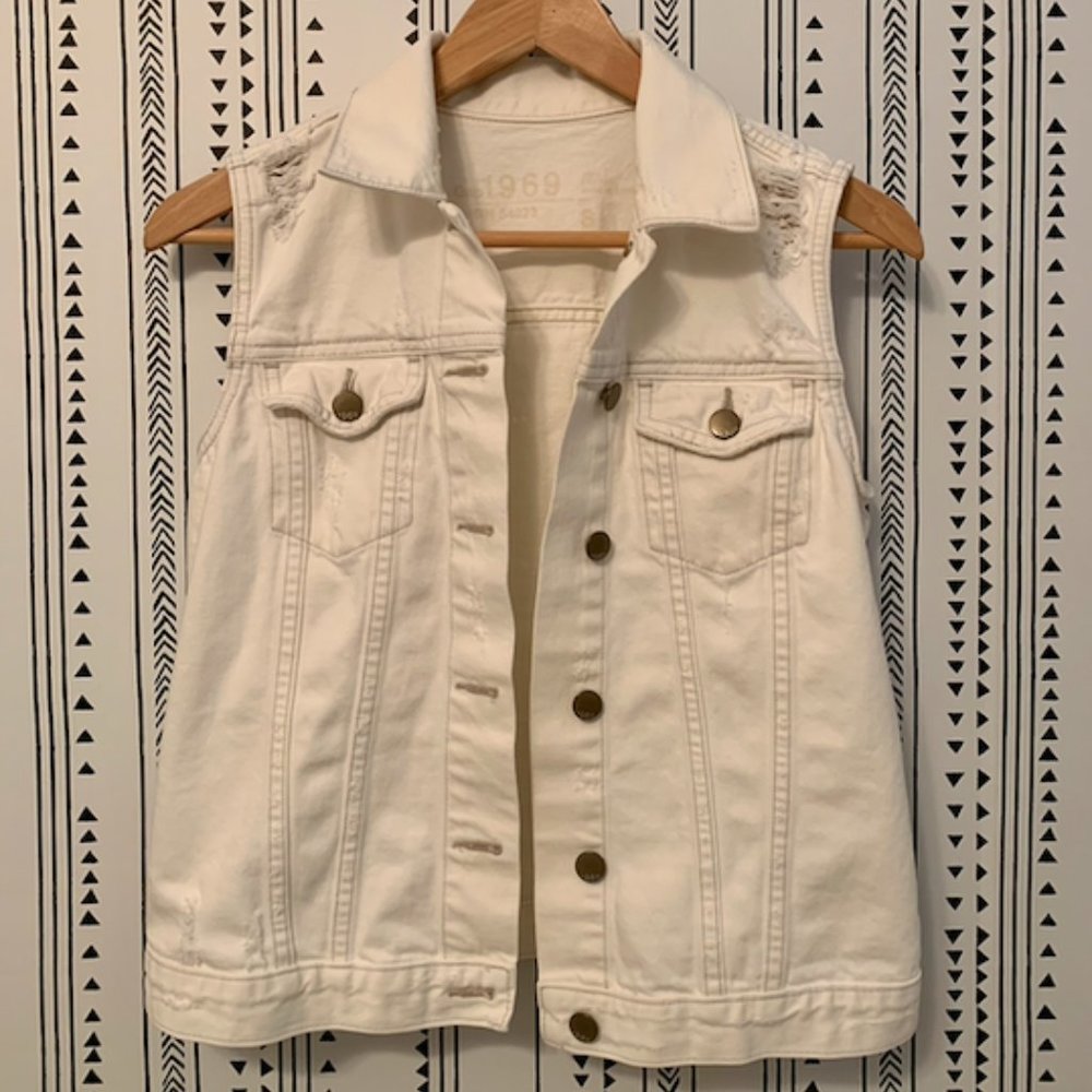 White Denim Vest SM